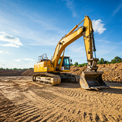 Heavy machinery construction site